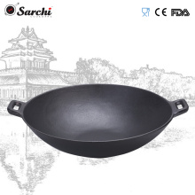 Pre-seasoned cast iron black wok